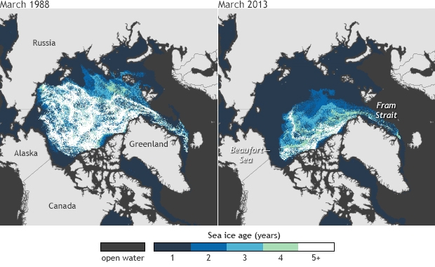 Hielo del Ártico, 1987-2013: impresionante video de NOAA