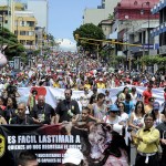 La masiva marcha de ayer.